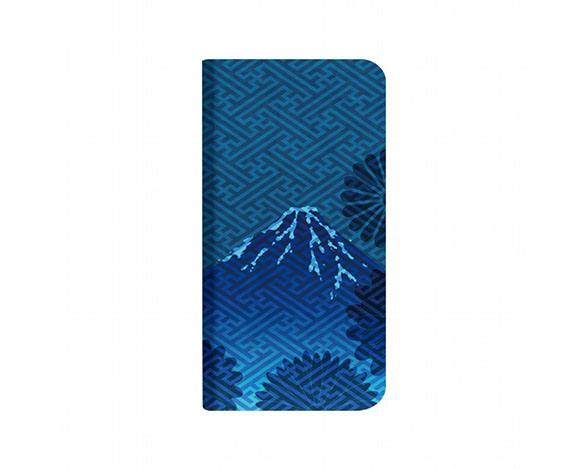 AQUOS R compact 薄型デザインPUレザーケース「Design+」 藍染