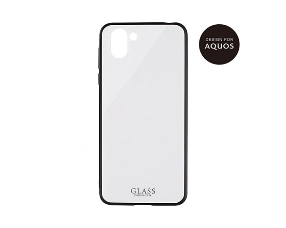 AQUOS R2 SH-03K/SHV42/SoftBank 背面ガラスシェルケース「SHELL GLASS」 ホワイト 1