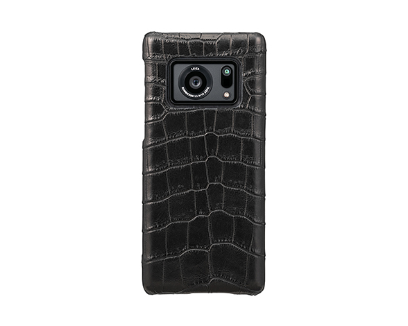 GRAMAS Meister Crocodile Leather Shell Case for AQUOS R6 BLK