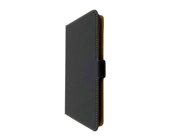 AQUOS R6 専用ケース 薄型サイドマグネット手帳 横型 サフィアーノ BK　