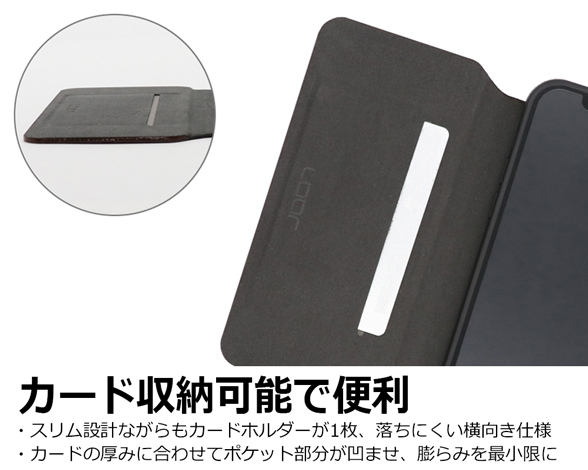 「Slim Fit Series」AQUOS wish3用 カードポケット付き 超極薄の手帳型ケース 3