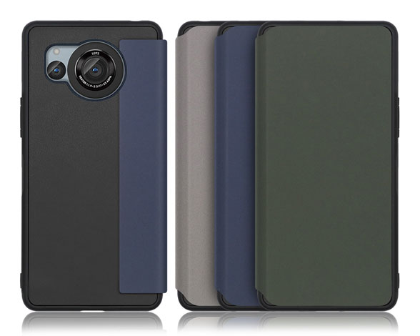 「Skin Fit Series」AQUOS R8用 カードポケット付き 上質PUレザー仕様 超極薄の手帳型ケース 1