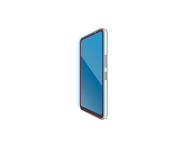 AQUOS wish5 ｶﾞﾗｽﾌｨﾙﾑ ﾌﾚｰﾑ付き 高透明 ﾌﾞﾙｰﾗｲﾄｶｯﾄ 2