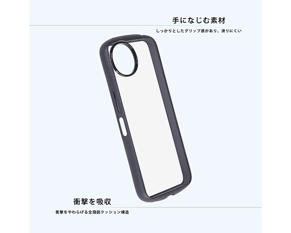 AQUOS wish5 Like standard Puffull 耐衝撃 バンパー ハイブリッドケース/ピンク 4
