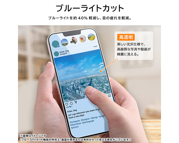 AQUOS wish5 Like standard PETフィルム ブルーライトカット 光沢 衝撃吸収 抗菌・抗ウイルス 平面保護 指紋防止 2