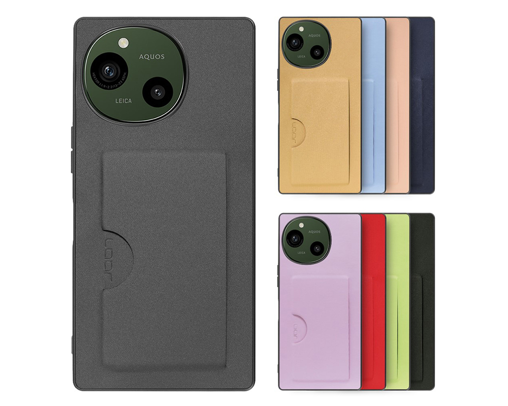 「Skin Slim-Slot Series」AQUOS R9/R10用 背面ポケット付き 上質PUレザー仕様 背面型ケース