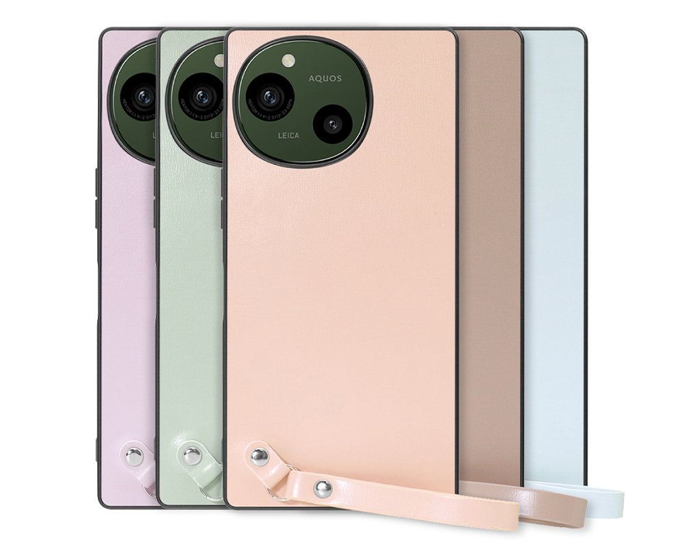 「Macaron-Shell Series」AQUOS R9/R10用 マカロンカラーで気分アップ 厳選本革仕様 背面型ケース