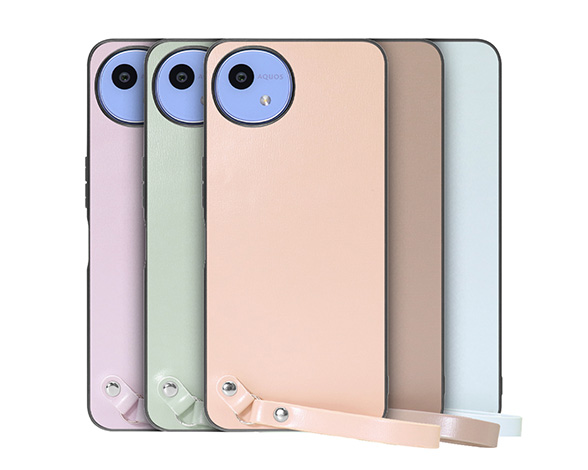 「Macaron-Shell Series」AQUOS wish5用 マカロンカラーで気分アップ 厳選本革仕様 背面型ケース