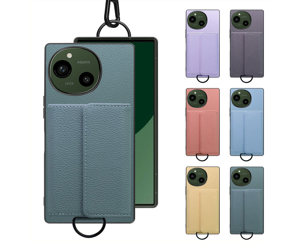 「WALLET-SHELL Series」AQUOS R9/R10用 ミニ財布付き 厳選本革仕様 スマホショルダー 背面型ケース
