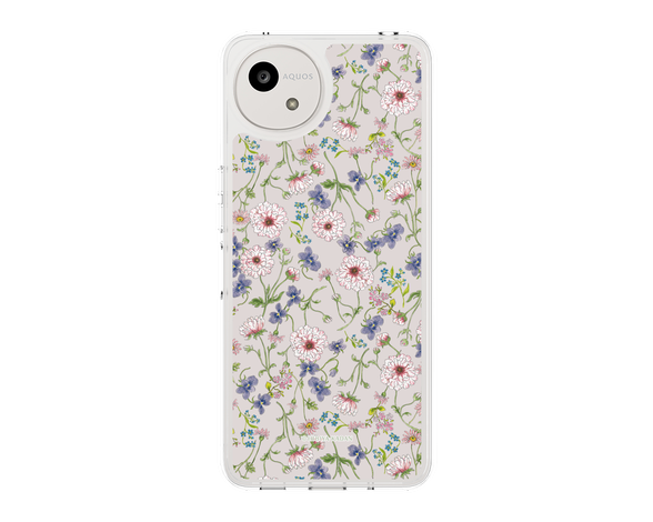 AQUOS wish5 日比谷花壇 FloralSymphony ベージュ スリムプロテクションケース